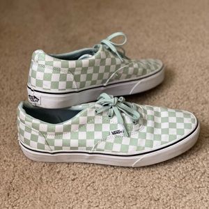 Mint Green Sparkle Checkered Vans
